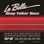 La Bella 767-6F Stainless Steel Flat Wound  Bass VI Strings 26-95